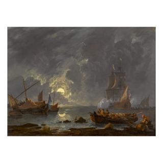 Lieve Pietersz. Verschuier - Ships In Moonlight