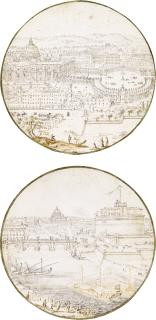 Lieven Cruyl - A) View Of St Peter\'S, Rome B) View Of Castel Sant\'Angelo, St Peter\'S In The Background