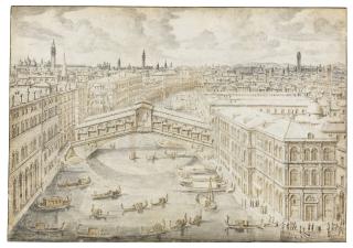 Lieven Cruyl - A View Of The Grand Canal And The Rialto Bridge, Venice, With Many Small Boats In The Foreground