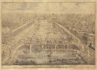 Lieven Cruyl - View Of The Construction Of The Pont-Royal, Paris, In 1687
