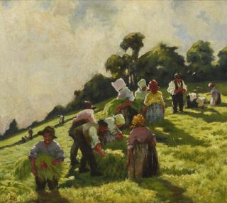 Lilian Davidson, A.R.H.A. - The Flax Pullers