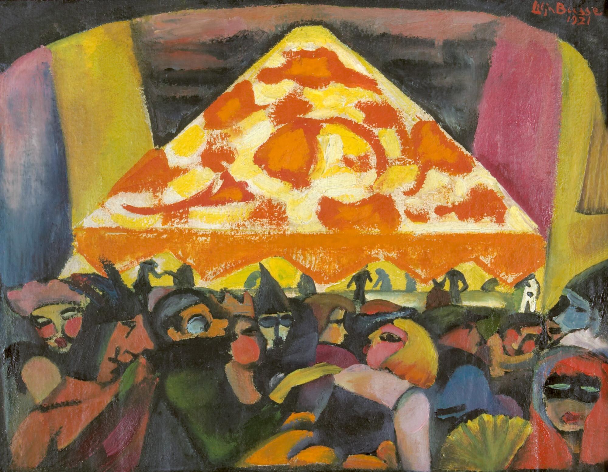 Lilja Busse - Maskenball. Verso: Sitzender Akt.