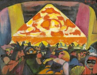 Lilja Busse - Maskenball. Verso: Sitzender Akt.