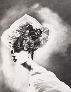 Lillian Bassman - Night Bloom, Olga Pantushenkowa, hat by Christian Lacroix Haute Couture, Paris, 1996