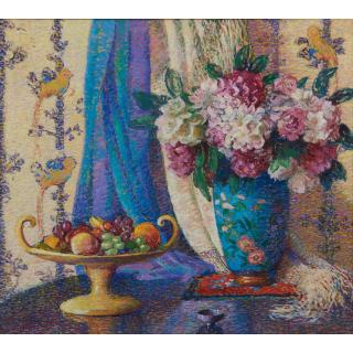 Lillian Burk Meeser - Still Life with Fruit and Flowers