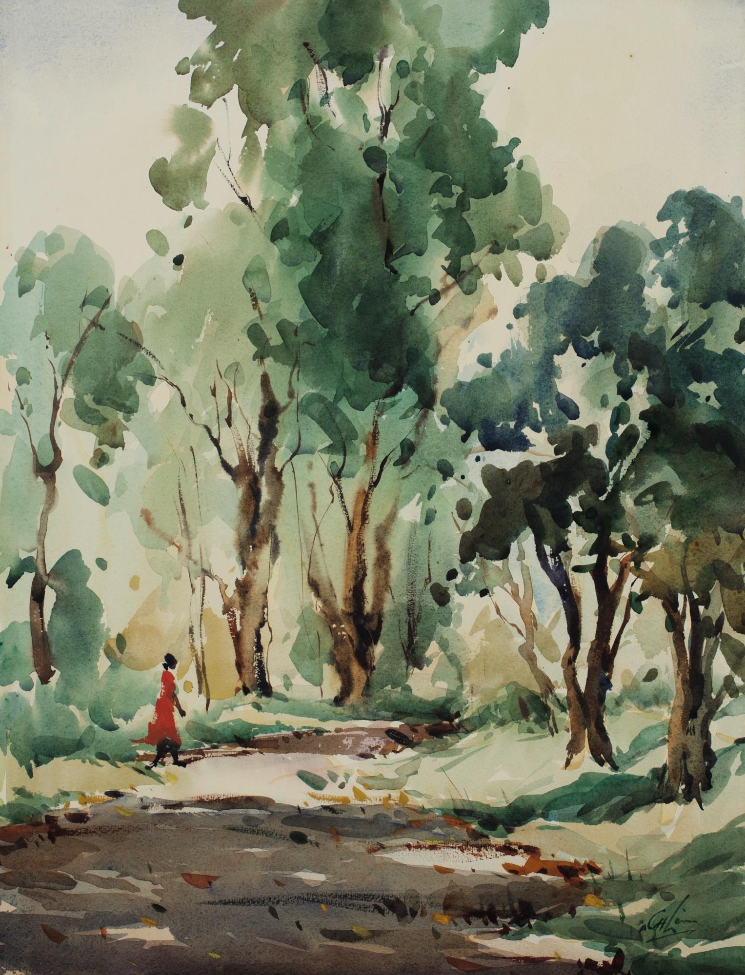 Lim Cheng Hoe - A Woman Strolling In The Woods