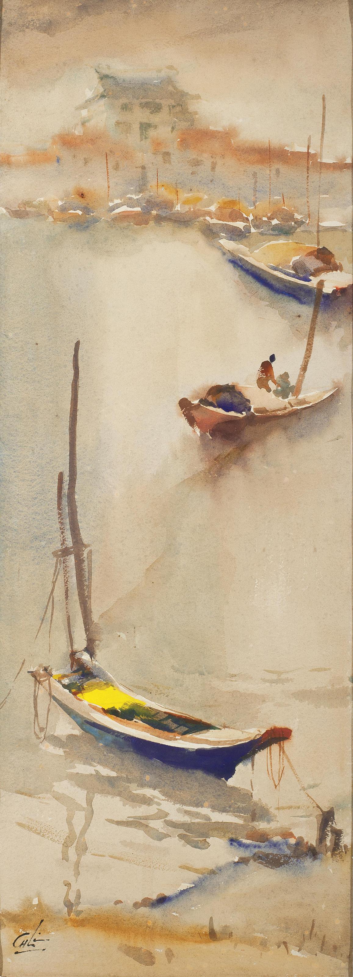 Lim Cheng Hoe - Boats In The Singapore River