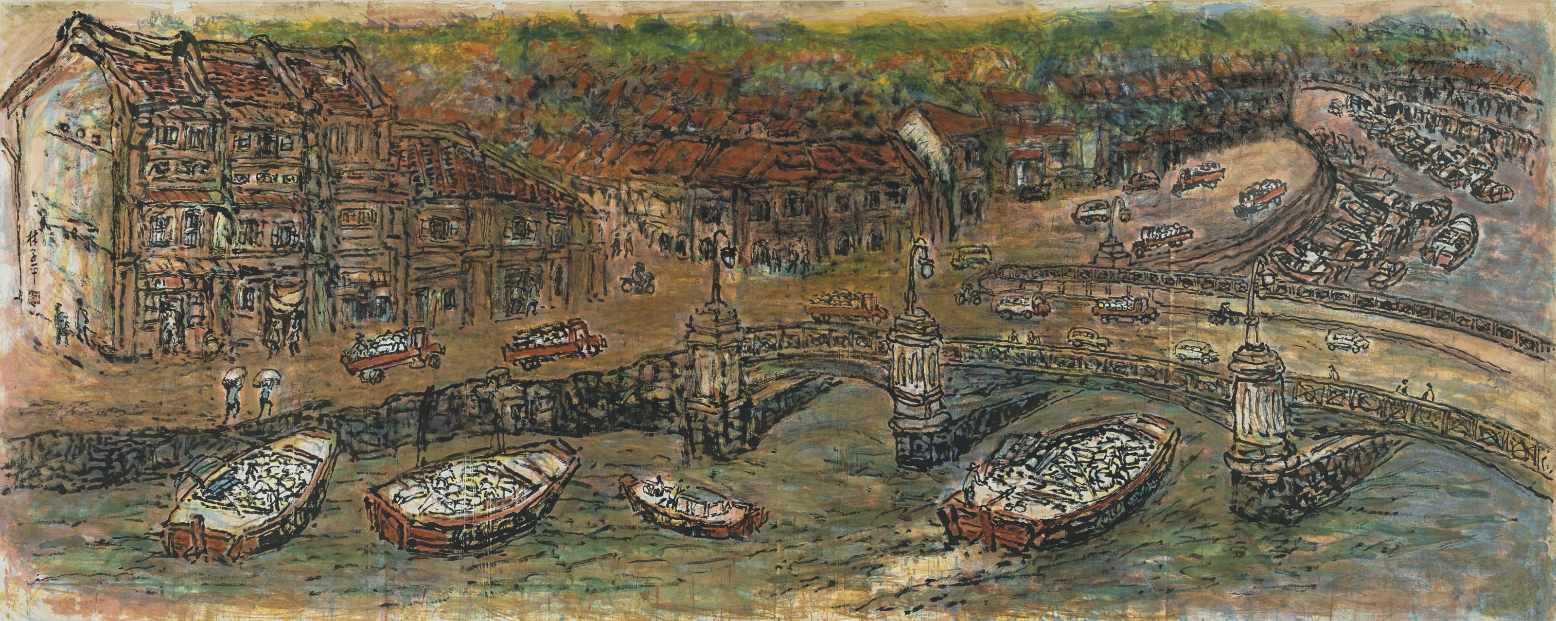 Lim Tze Peng - Singapore River Scene