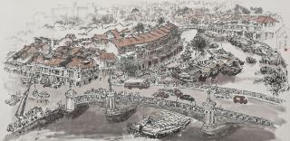 Lim Tze Peng - Singapore River Scene