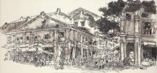 Lim Tze Peng - Street Scenes Near Boat Quay