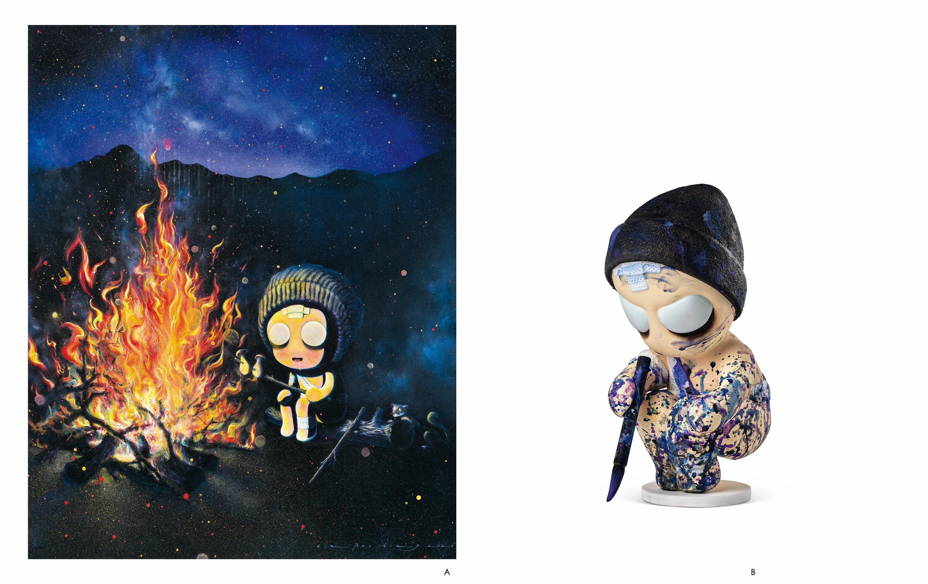Lin Bao Ling - Desire IV (A); The Nameless Little Guy (B) (Set of two pieces)(Painted in 2021 (A); executed in 2018 (B))