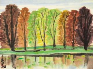 Lin Fengmian - Autumn River Scenery