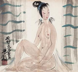 Lin Fengmian - Bathing Lady
