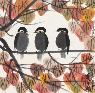 Lin Fengmian - Birds On The Branch