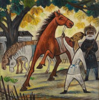 Lin Fengmian - Bo Le Inspecting The Horses