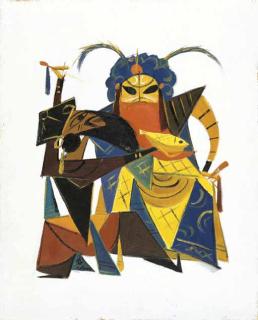 Lin Fengmian - Chinese Opera Series - Scene of Assassination of Wang Liao