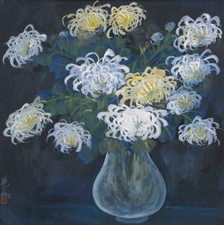 Lin Fengmian - Chrysanthemum in a Vase
