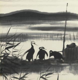 Lin Fengmian - Cormorants