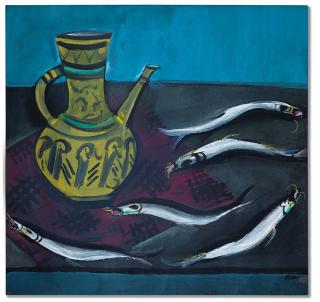 Lin Fengmian - Fish And Bottle