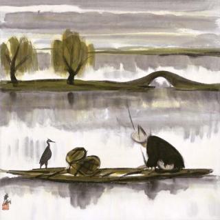 Lin Fengmian - Fisherman And Goose