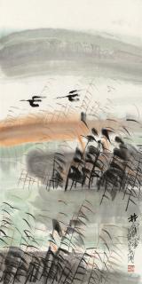 Lin Fengmian - Geese In The Reeds