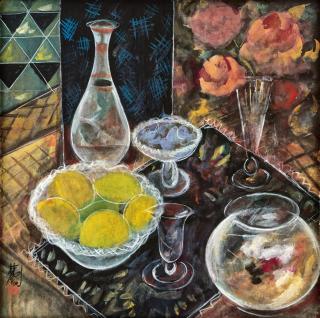 Lin Fengmian - Gold Fish and the Still Life(Painted in 1959)