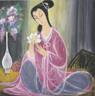 Lin Fengmian - Lady In Purple 