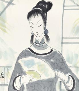 Lin Fengmian - Lady With A Fan
