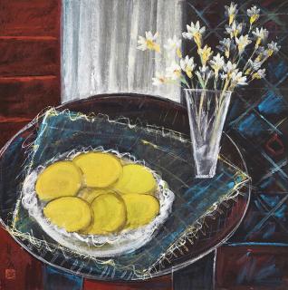 Lin Fengmian - Lemon And Vase Of Flowers(Painted In 1956)
