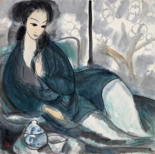 Lin Fengmian - Lying Lady(Painted In 1947)