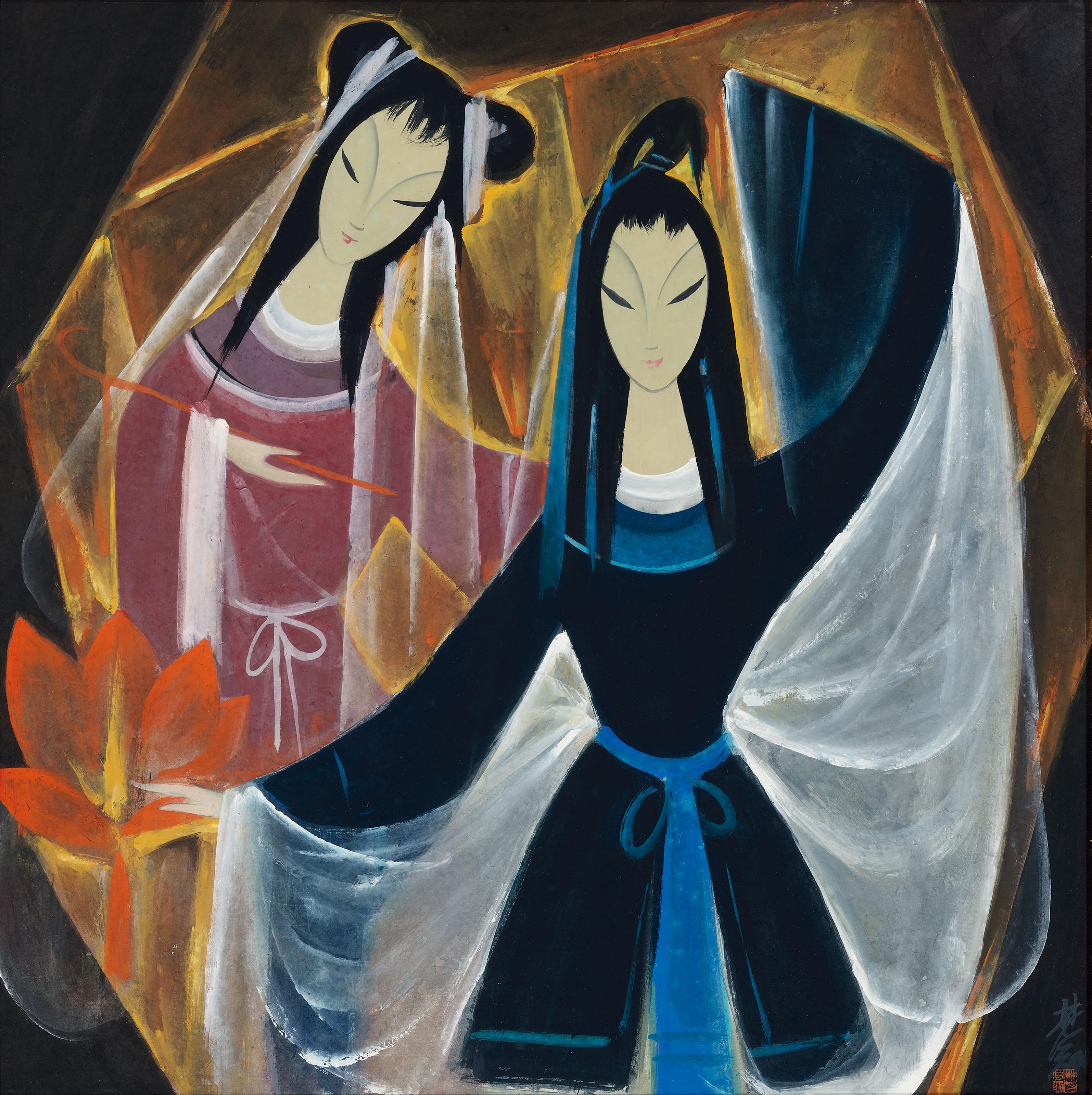 Lin Fengmian - Opera Figures from The Magic Lotus Lantern