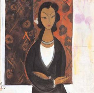 Lin Fengmian - Portrait of Lan-lan