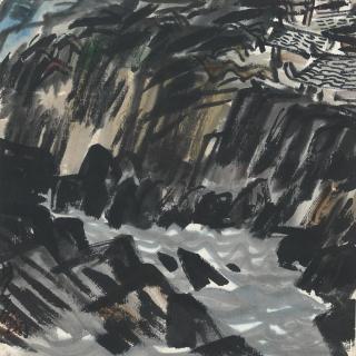 Lin Fengmian - Residence Perching On Cliff