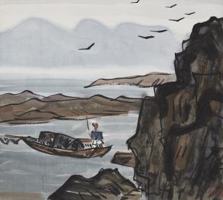 Lin Fengmian - Scene Near Seashore