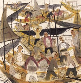 Lin Fengmian - The Bountiful Catch