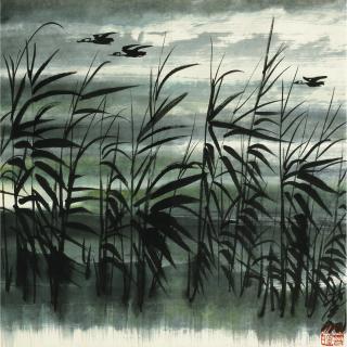 Lin Fengmian - Wild Geese Over The Lake