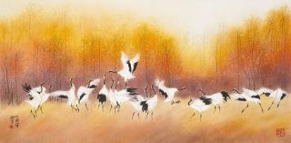 Lin Hukui - Autumn Cranes