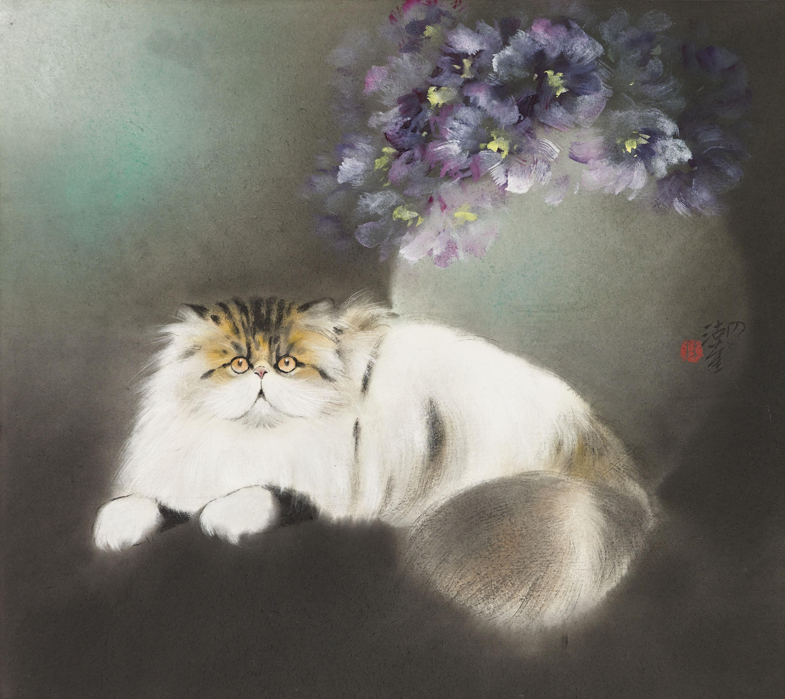 Lin Hukui - Cat and Vase