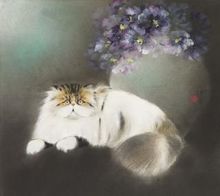 Lin Hukui - Cat and Vase