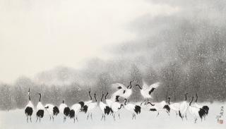 Lin Hukui - Snow Cranes