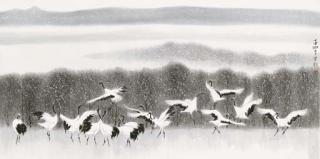 Lin Hukui - Snow Cranes
