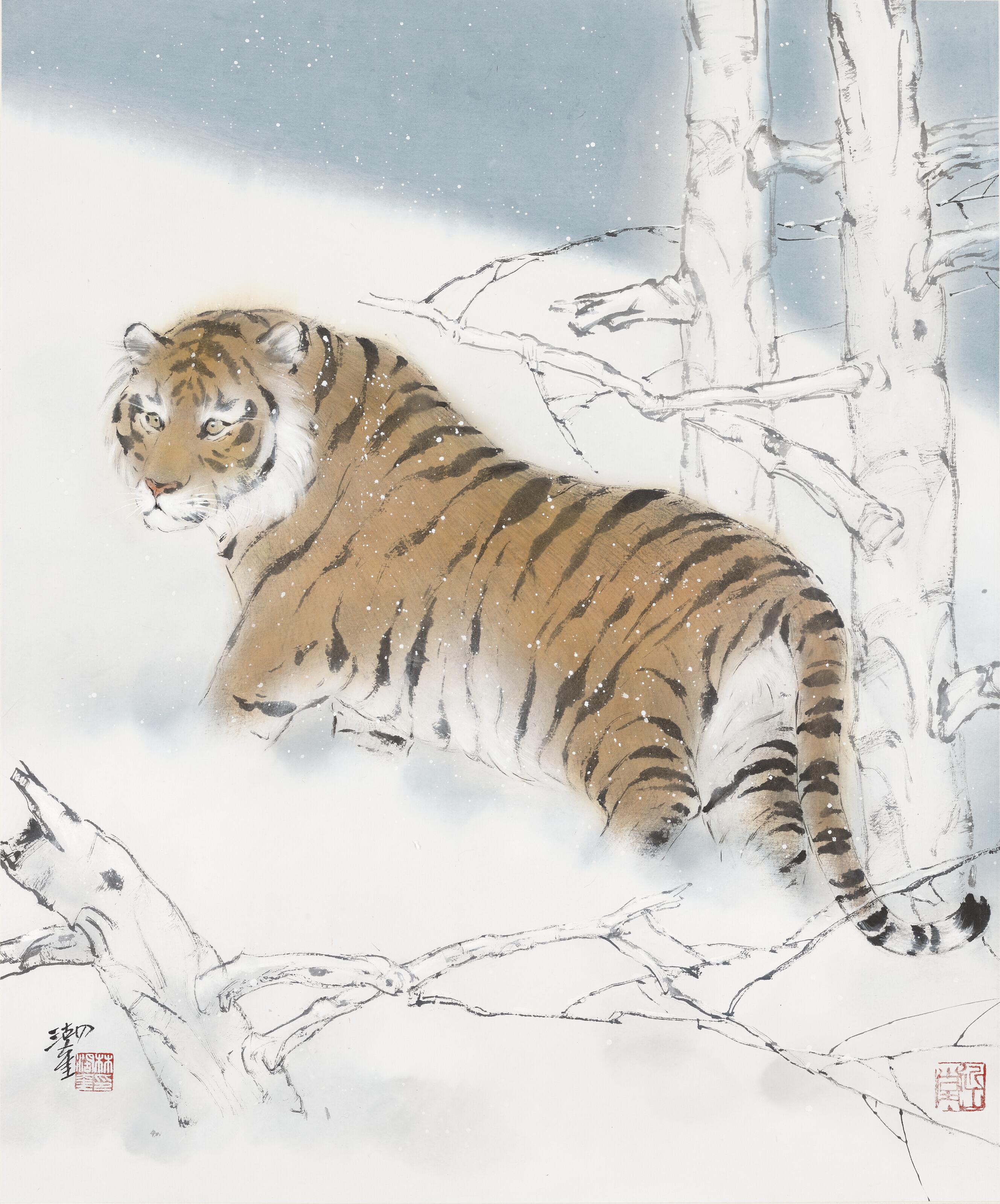 Lin Hukui - Tiger in the Snow