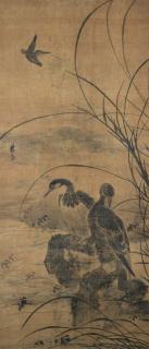 Lin Liang - Comorants By A Stream