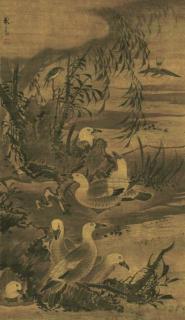 Lin Liang - Ducks In The Shade Of Willow Trees
