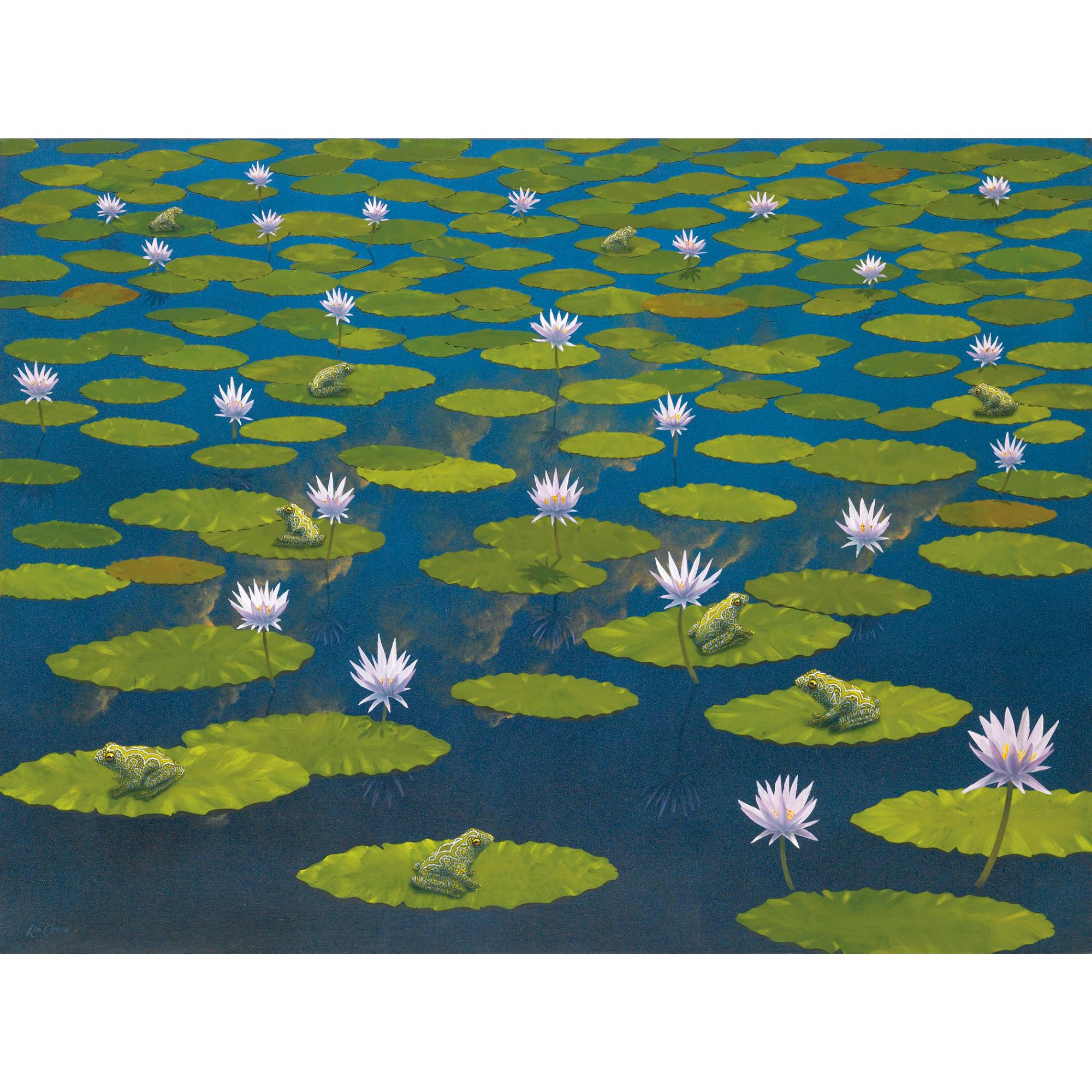 Lin Onus - Australian Frogs On Waterlilies
