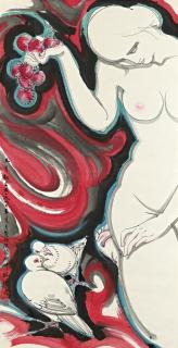 Lin Yong - Nude and Doves
