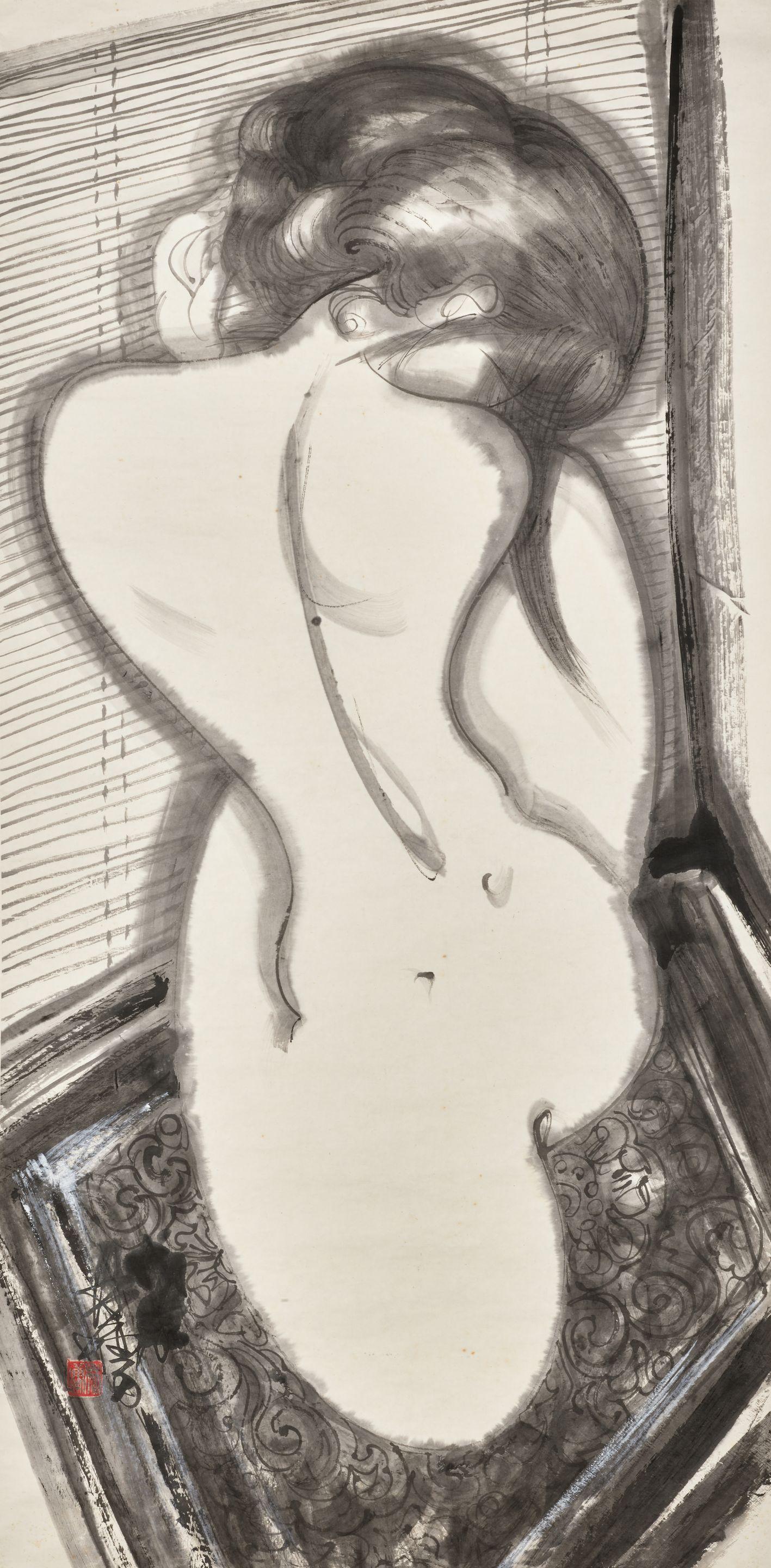 Lin Yong - Nude on Carpet