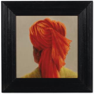 Lincoln Seligman - Orange turban and green jacket