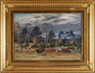 Lindorm Liljefors - Landskap med älg