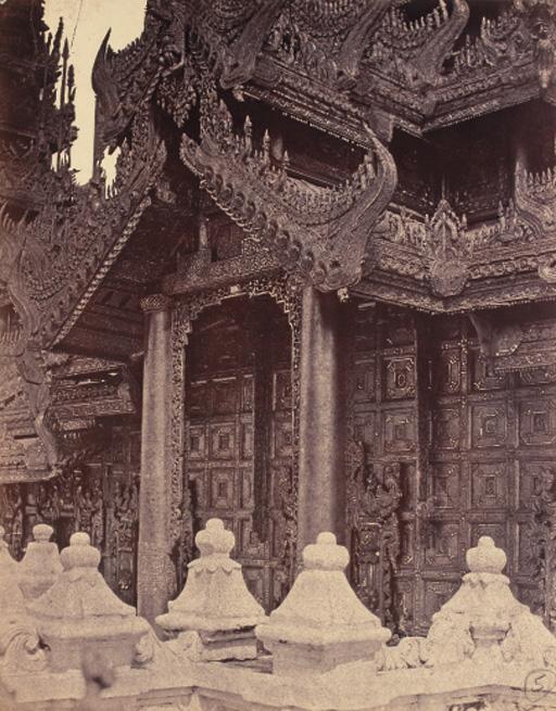 Linnaeus Tripe - Temple porch detail, Burma, 1855